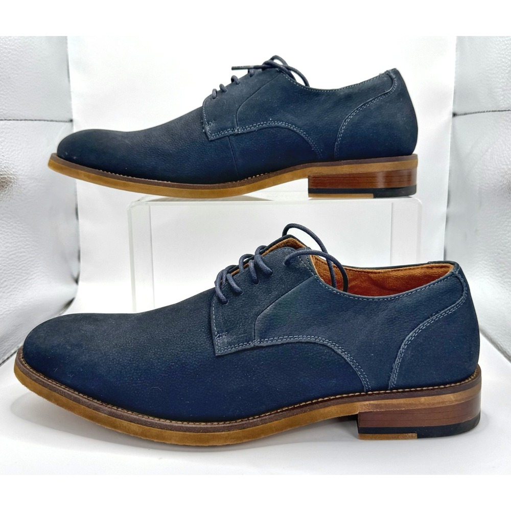 Stacy Adams Redzone Oxford Dress Shoes Blue Suede Mens 9M 25650-410 - Picture 7 of 8